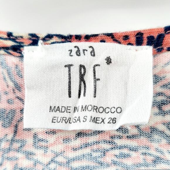 Zara TRF Salmon Pink Blue White Multicolored Sleeveless Romper Women's Size S - Picture 9 of 9